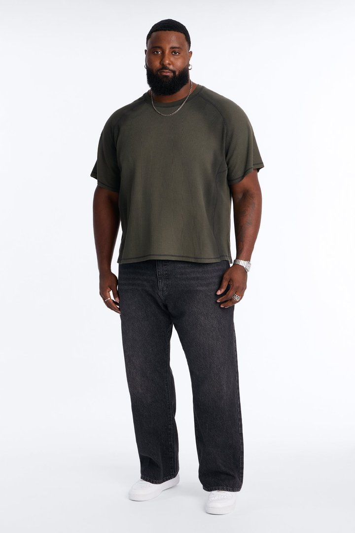 Static Edge Distressed Graphic Tee - Sage