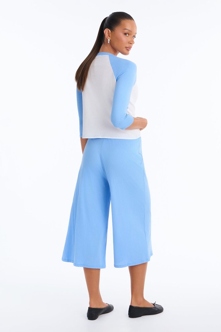 Sunday Stroll 3/4 sleeve Raglan Gaucho Set - Blue/combo