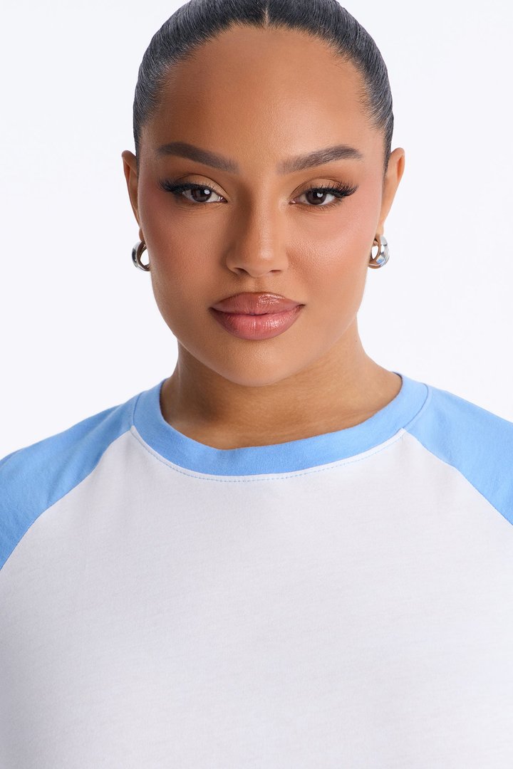 Sunday Stroll 3/4 sleeve Raglan Gaucho Set - Blue/combo