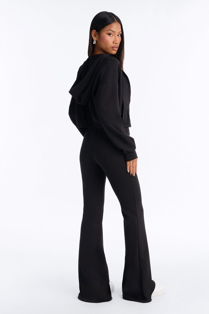 Blaire French Terry Low Rise Pant Set - Black