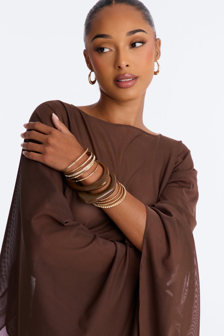 Keep On Falling Bracelet Set - Gold/Brown