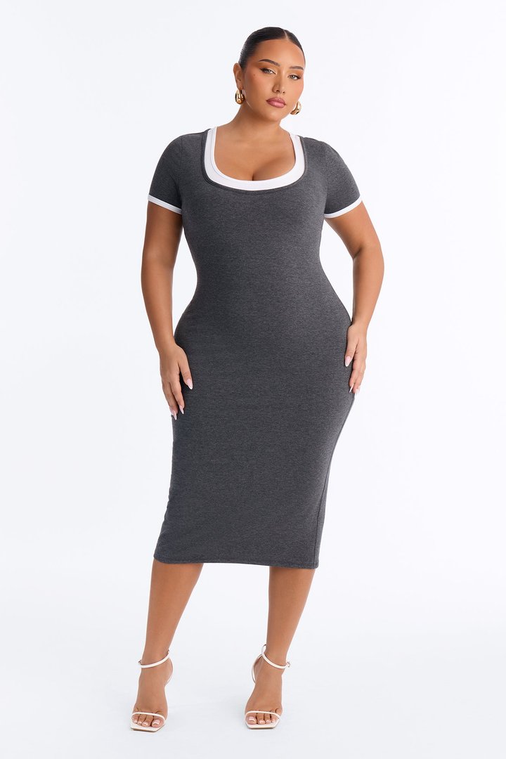 Everyday Palette Midi Dress - Grey/combo
