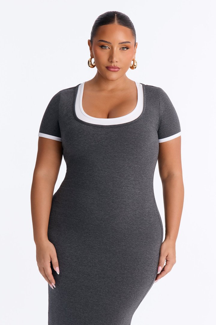 Everyday Palette Midi Dress - Grey/combo