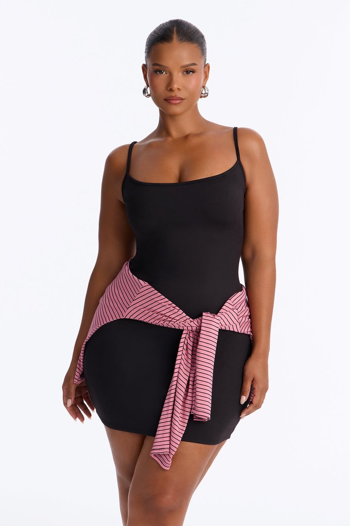 Harper Mini Dress Set - Black/Pink
