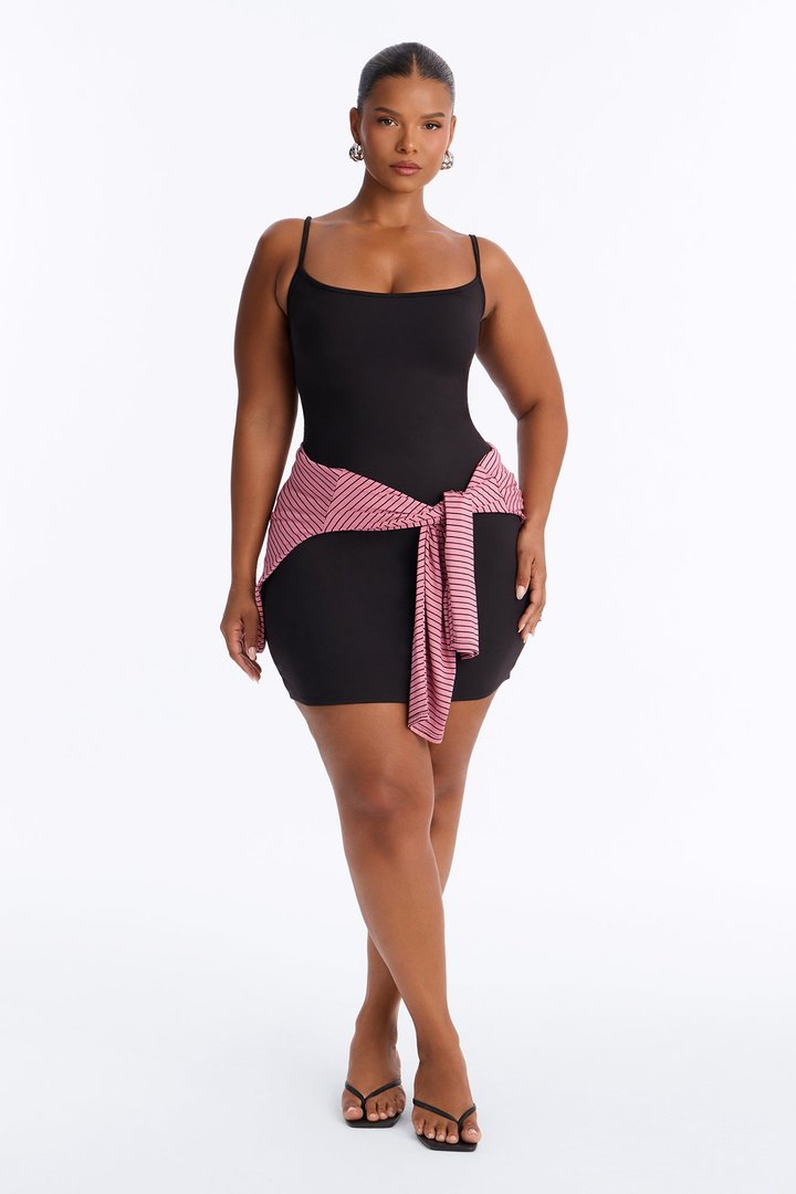 Harper Mini Dress Set - Black/Pink