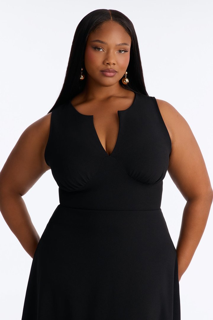 Charolette Sleeveless Midi Dress - Black