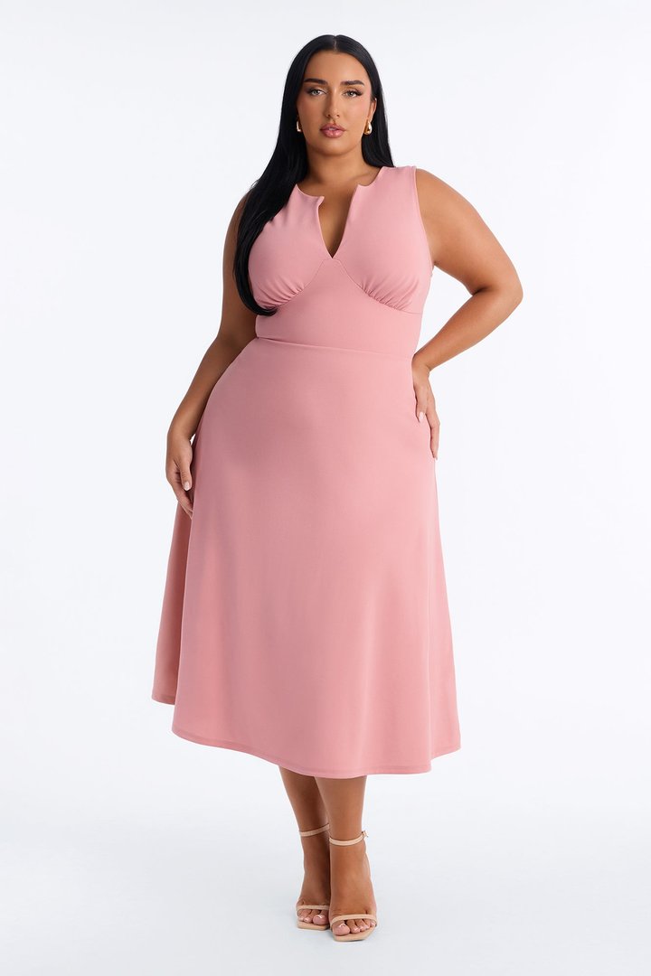 Charolette Sleeveless Midi Dress - Mauve