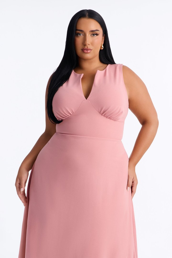 Charolette Sleeveless Midi Dress - Mauve