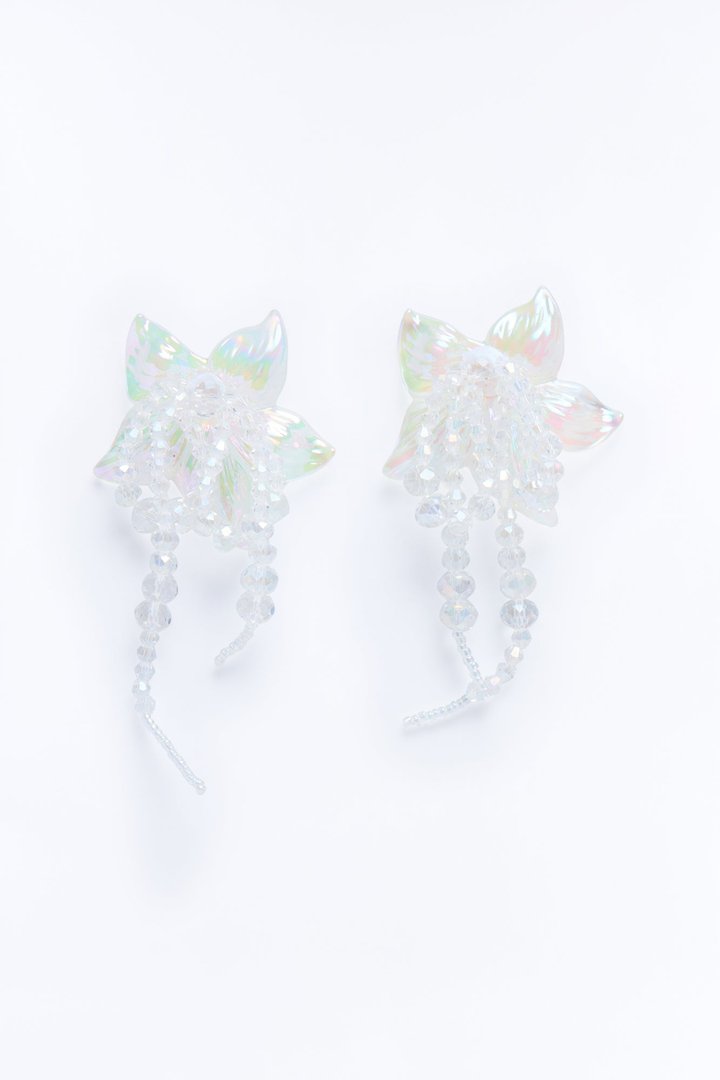 Seeing Clearly Floral Drop Earrings - Clear