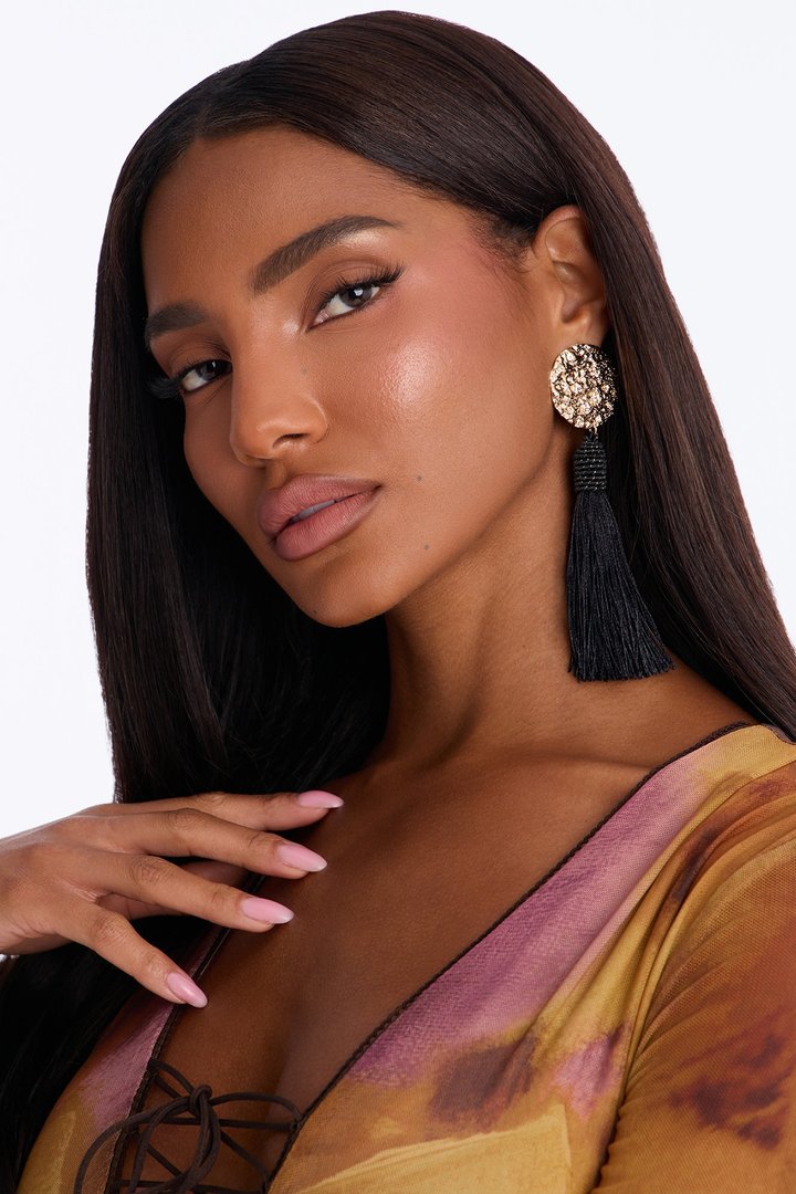 Royal Tide Drop Earrings - Black/Gold