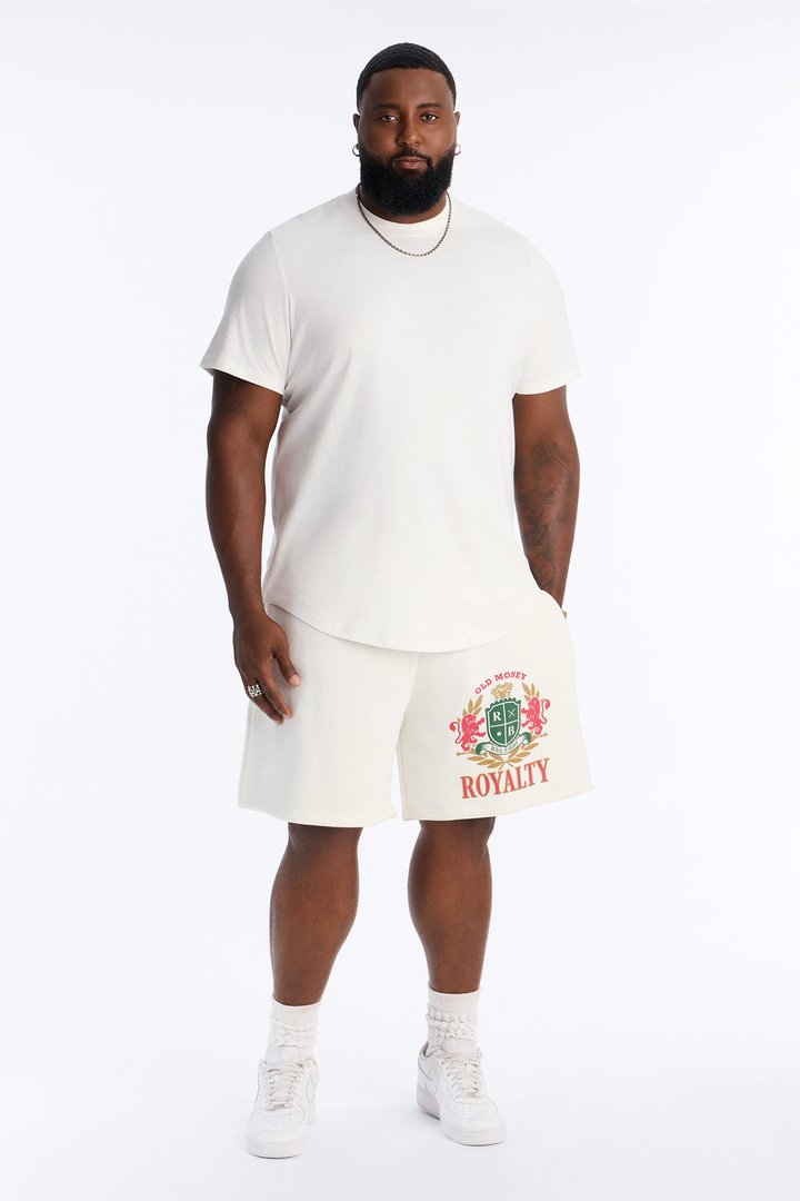 Old Money Royalty Relaxed Sweat Short - Cream/combo