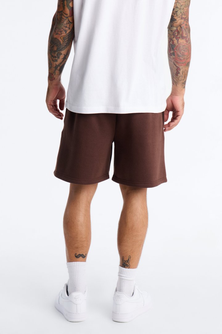 Stormy Night Relaxed Fleece Sweat Short - Brown/combo