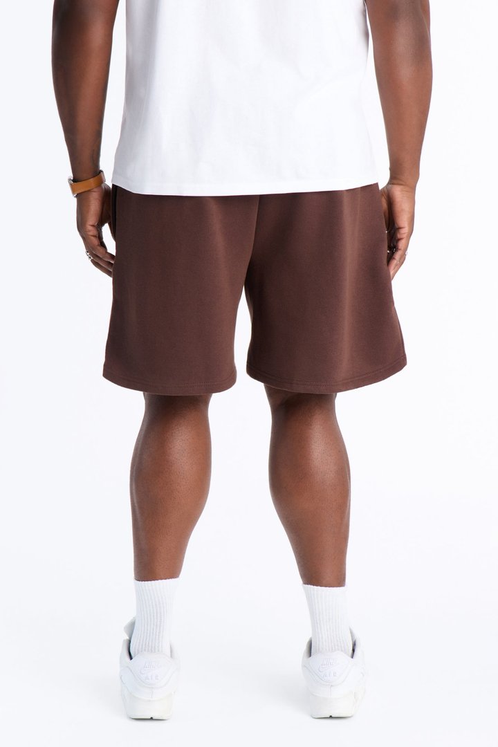 Stormy Night Relaxed Fleece Sweat Short - Brown/combo