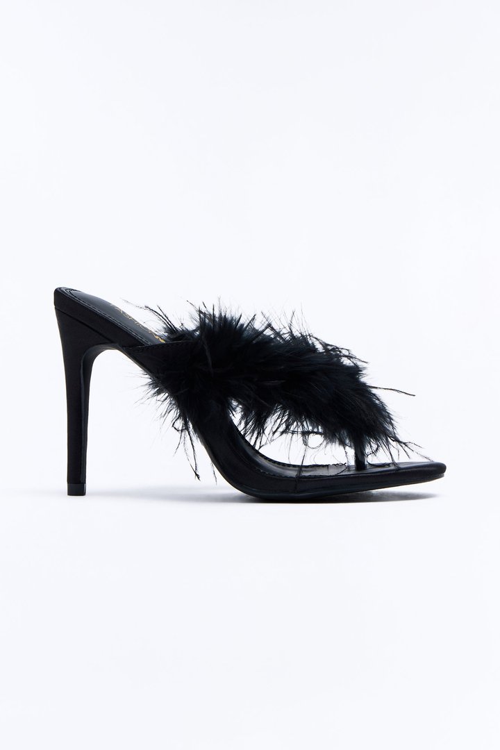 Feels Right Feather Heels - Black