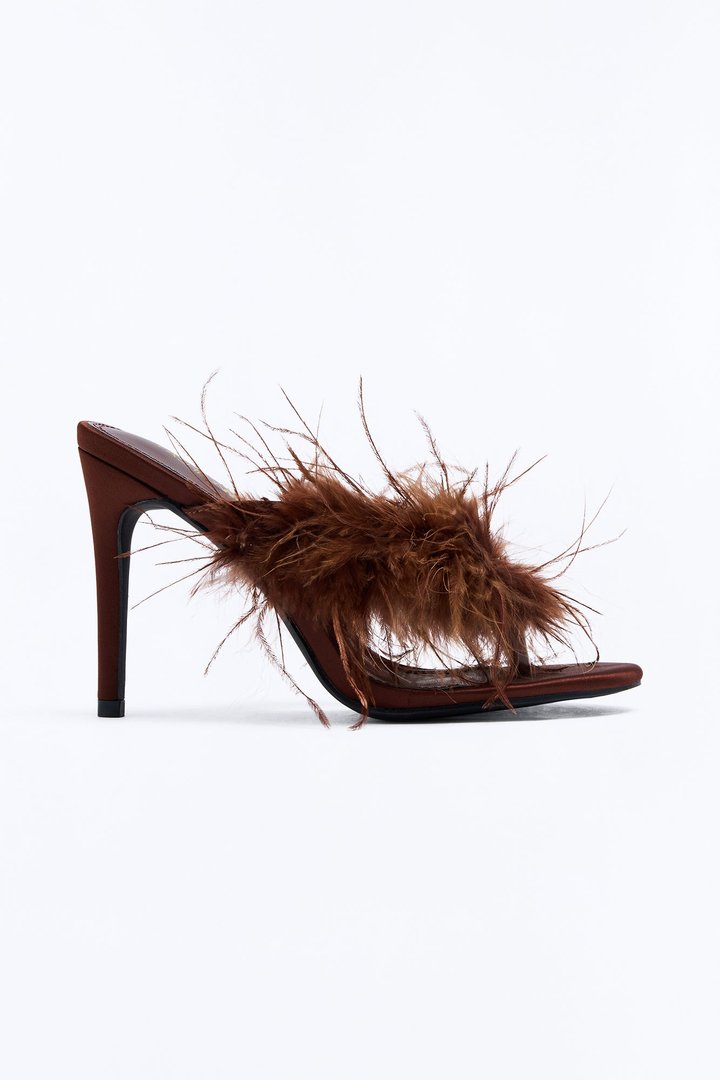Feels Right Feather Heels - Brown