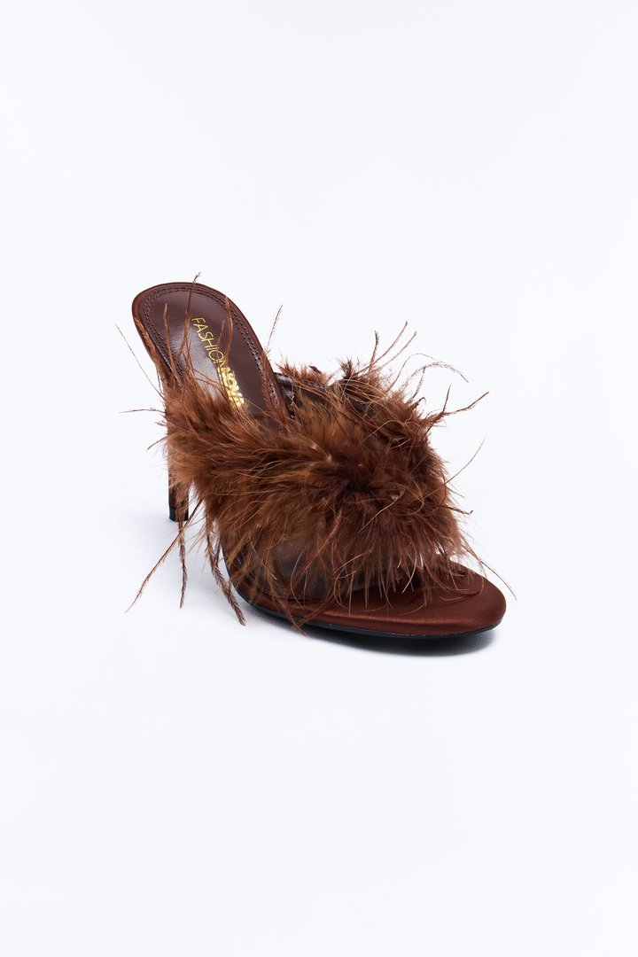 Feels Right Feather Heels - Brown