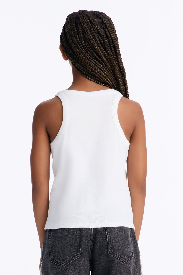 Mini Realtree Ribbed Tank - White