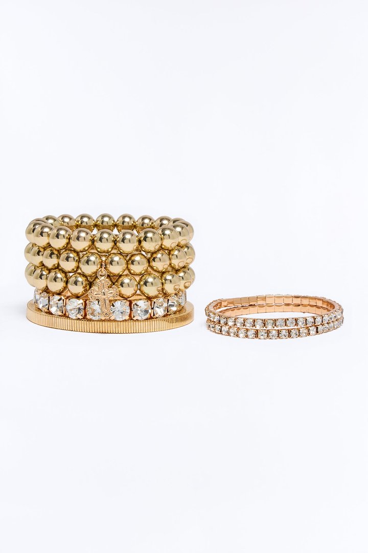 Saint Sadie 7 Piece Multi Bracelet Set - Gold