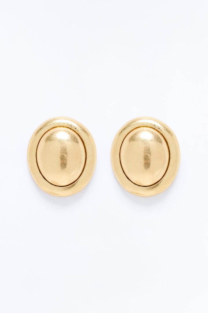 Effortless Glam Stud Earrings - Antique Gold