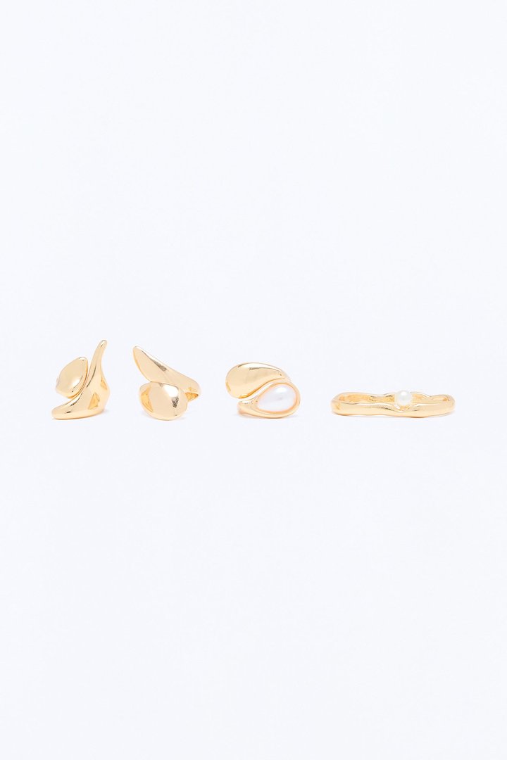 Forever Classic 4 Piece Ring Set - Gold