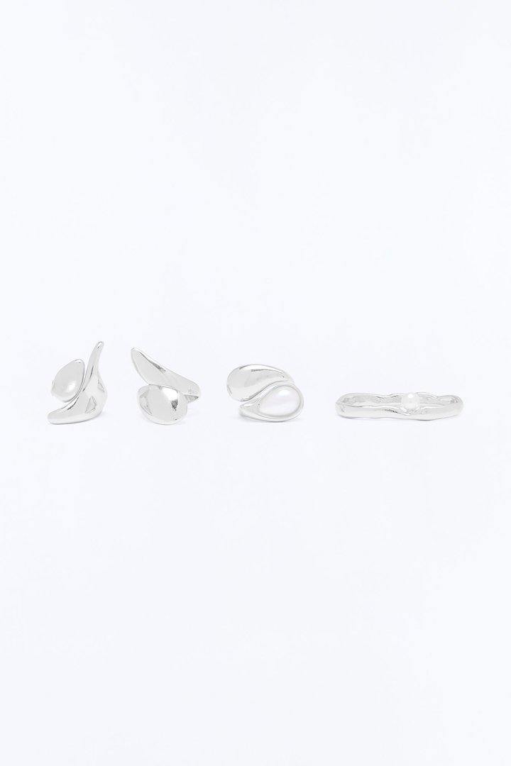 Forever Classic 4 Piece Ring Set - Silver