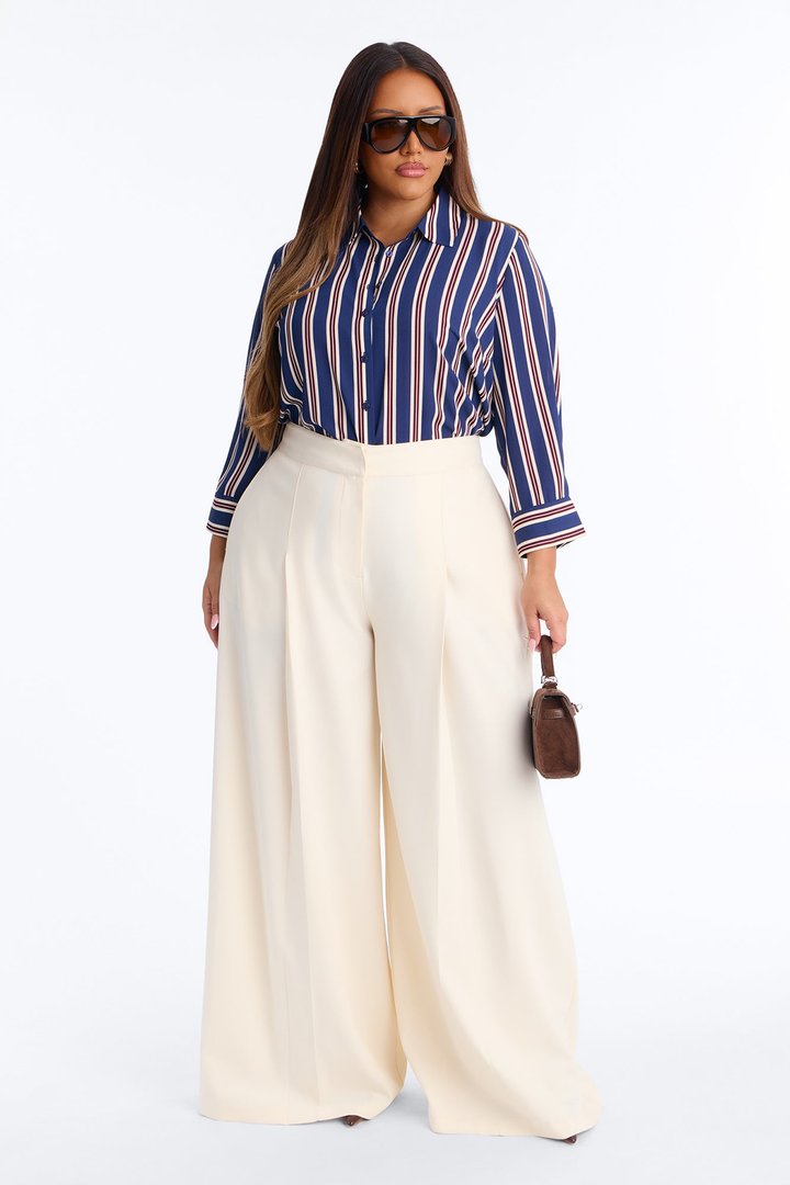 Stripes On Stripes Button Down Shirt - Navy