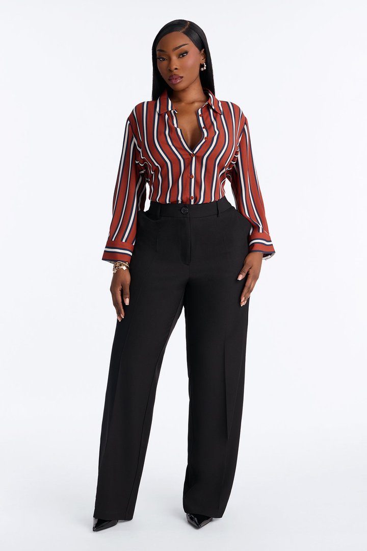Stripes On Stripes Button Down Shirt - Terracotta