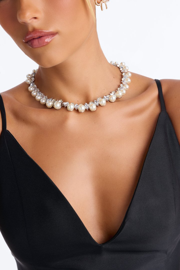 Lucky Catch Pearl Choker - Silver