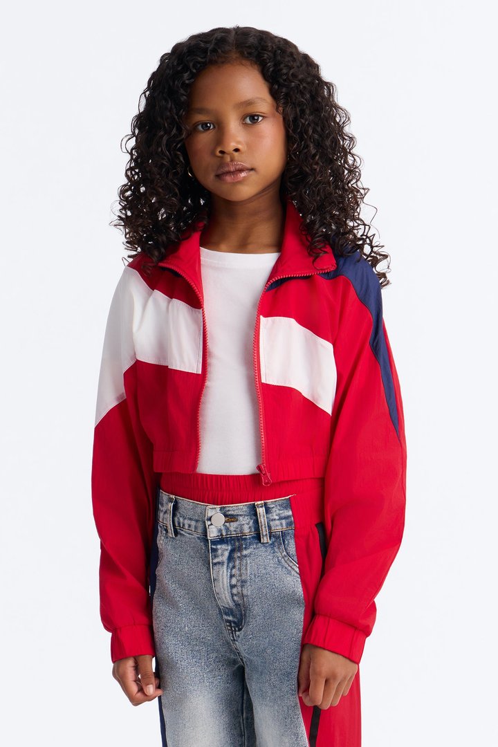 Mini Sporty Girl Pant Set - Red/combo