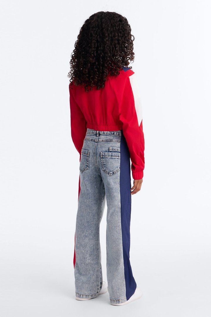 Mini Sporty Girl Pant Set - Red/combo