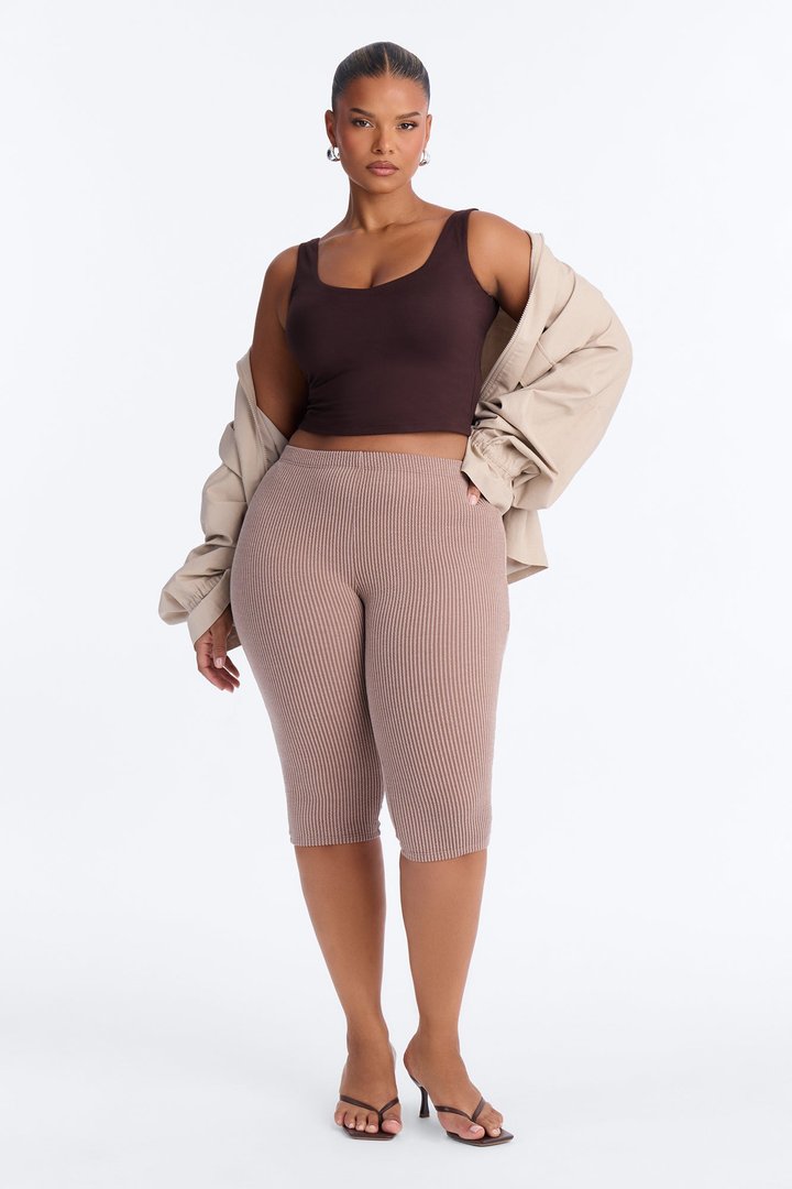 Roxie Low Rise Ribbed Capri Legging - Caffe