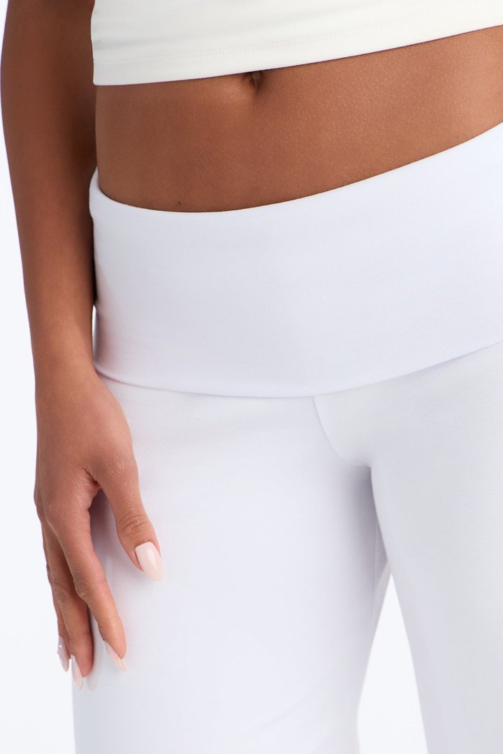Kiki Studio Low Rise Foldover Gaucho Pant - White