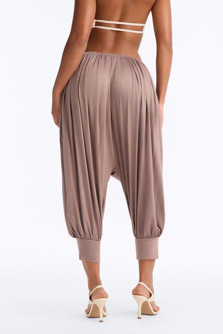 Luciana Low Rise Cuffed Harem Pant - Caffe