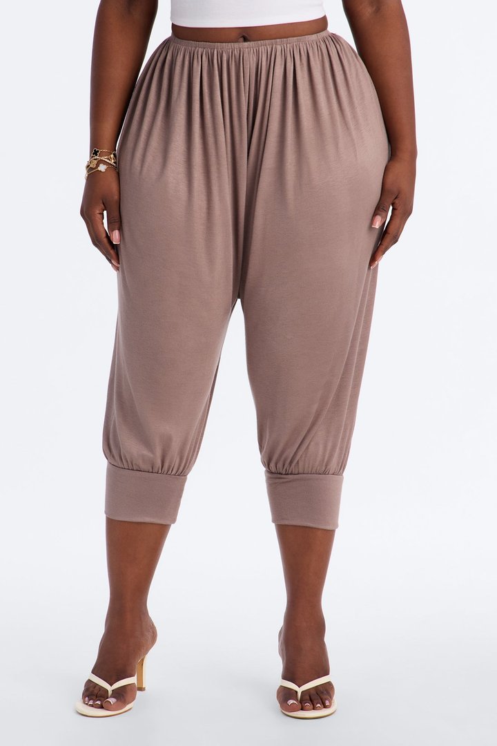Luciana Low Rise Cuffed Harem Pant - Caffe