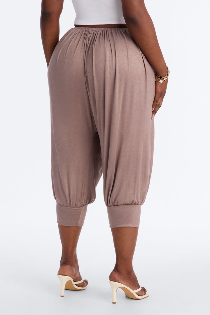 Luciana Low Rise Cuffed Harem Pant - Caffe