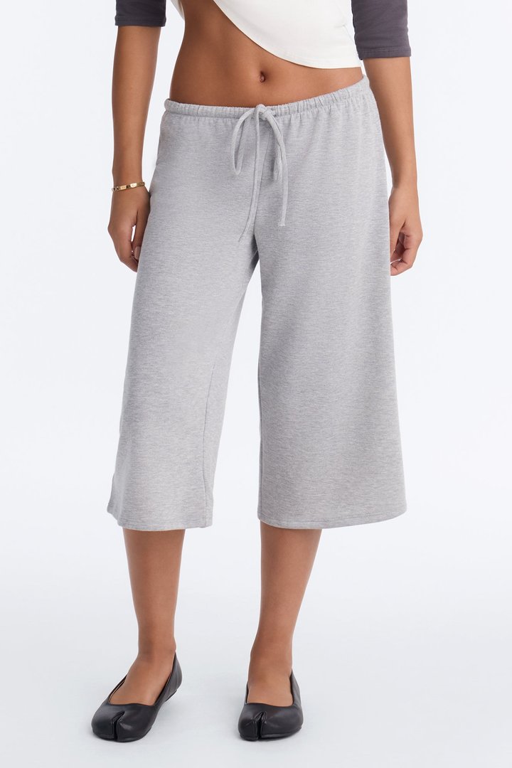 Reese French Terry Long Lounge Short - Heather Grey