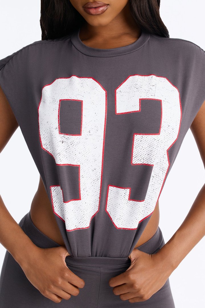 Pretty Player Bodysuit Legging Set - Charcoal