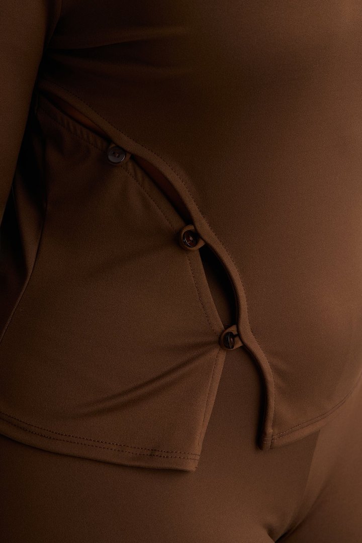 Maria Boat Neck Capri Set - Chocolate