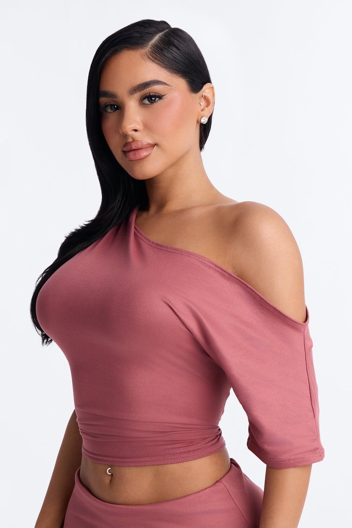 Maria Off Shoulder Gaucho Pant Set - Rose