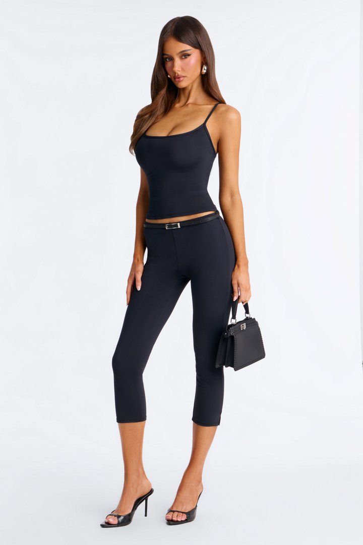 Alexa Belted Capri Set - Black