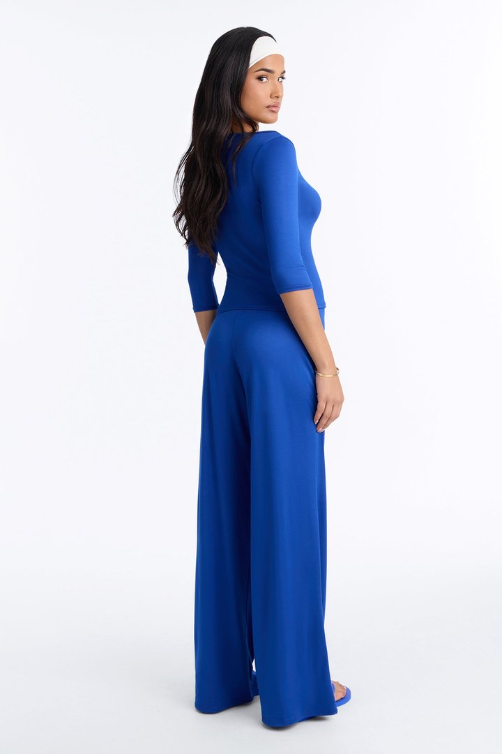 Leanne 3/4 Sleeve Pant Set - Royal