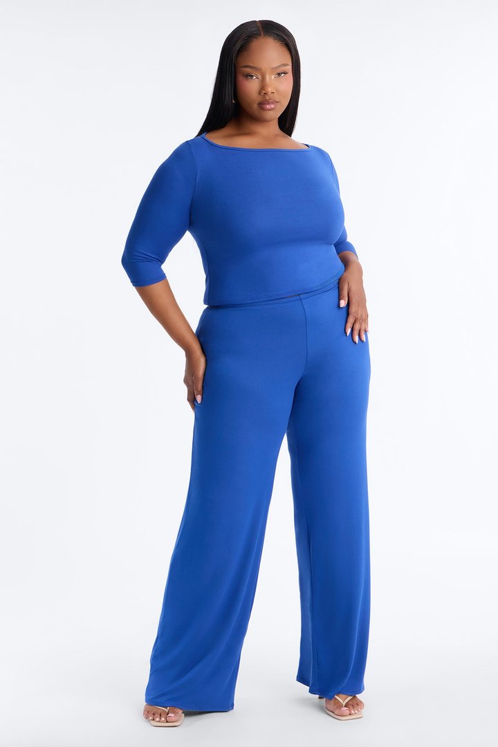 Leanne 3/4 Sleeve Pant Set - Royal