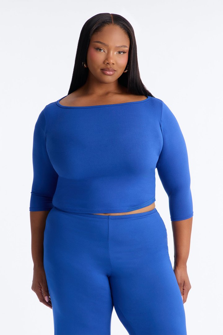 Leanne 3/4 Sleeve Pant Set - Royal