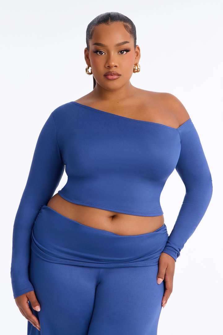 Savannah Foldover Waist Gaucho Set - Denim