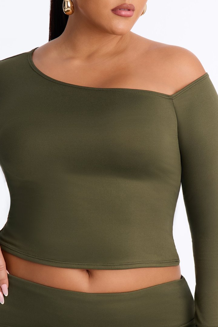 Savannah Foldover Waist Gaucho Set - Olive