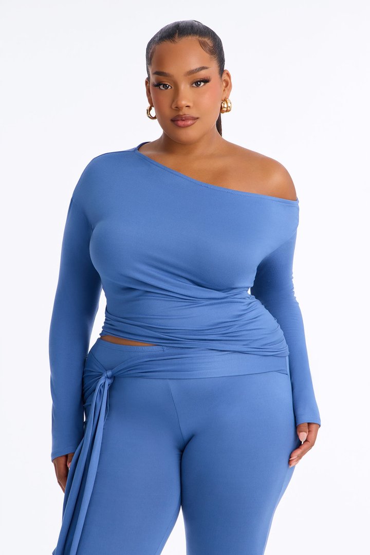 Leah Tie Waist Capri Set - Denim