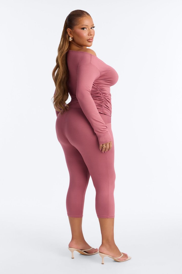 Leah Tie Waist Capri Set - Marsala