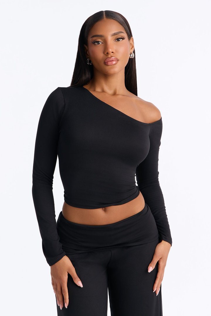 Natalia Off Shoulder Pant Set - Black