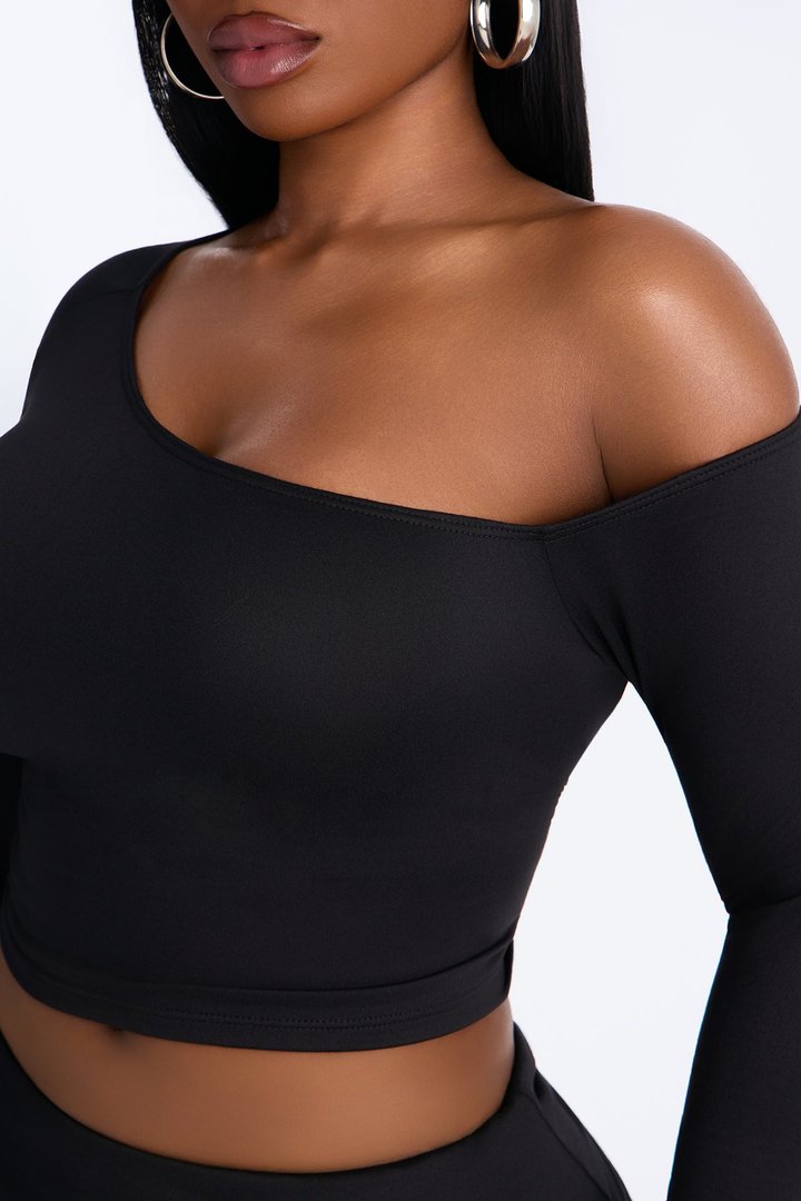 Natalia Off Shoulder Pant Set - Black