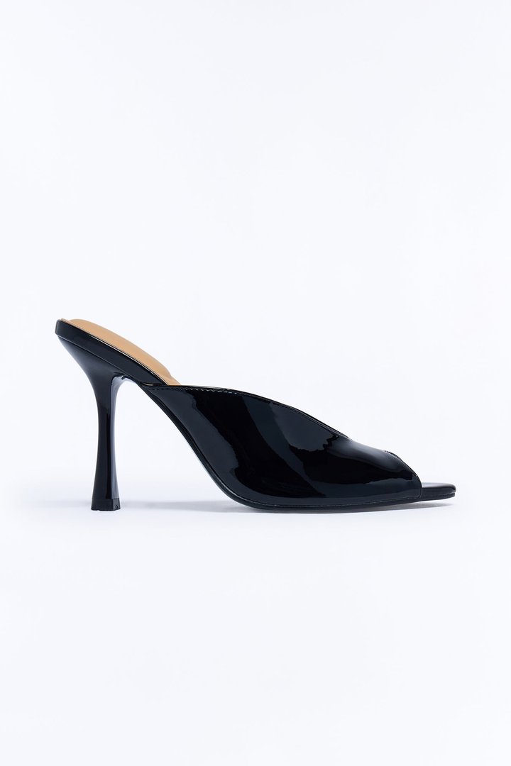 Delphine Peep Toe Heels - Black